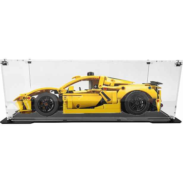 Vitrína s černou základnou pro sadu Lego 42205 Chevrolet Corvette Stingray