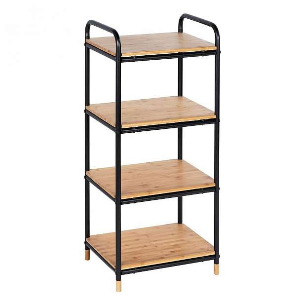 Bambusový koupelnový regál se 4 policemi Wenko Loft
