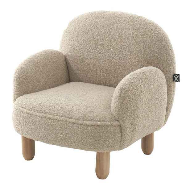 Béžové dětské křesílko z textilie bouclé Rocky – Vipack
