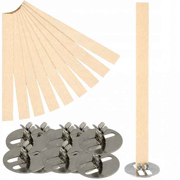 Dřevěný knot jednoduchý 1x12x150 podstavec, plech, sada 100 ks