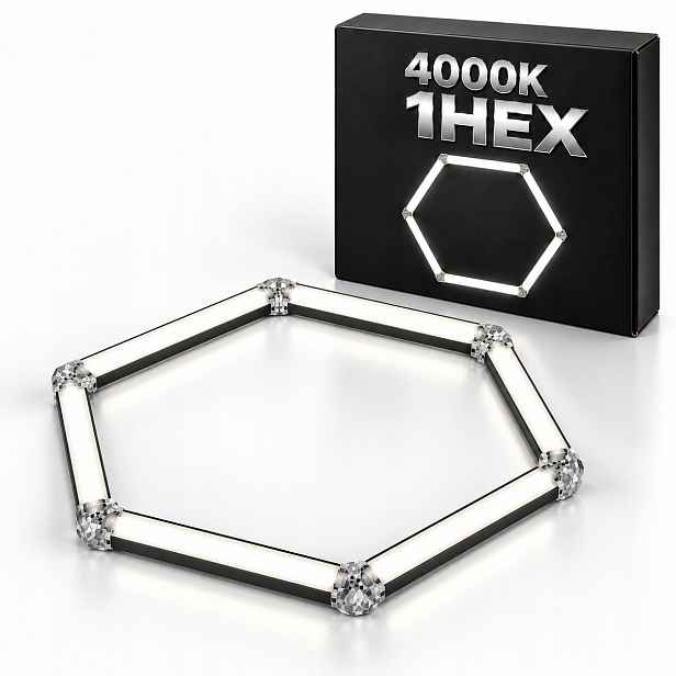 Jednotlivý stropní svítidlo hexagon Led černý 42W 4000K 92x79 Cm dílna