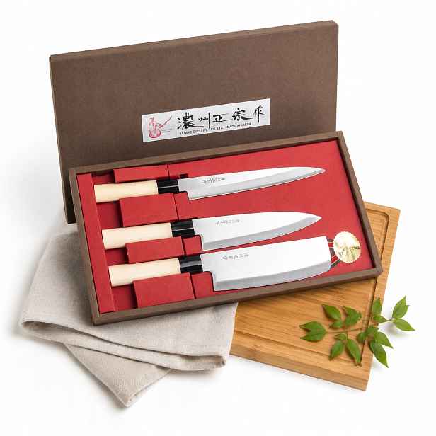 Sada japonských nožů Sashimi Santoku Nakiri Kuchyňský šéfkuchař jako dárek