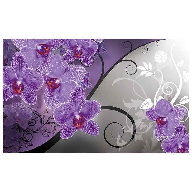 Tapeta Orchidej fialová elegance abstrakce moderní 254x184 lepidlo