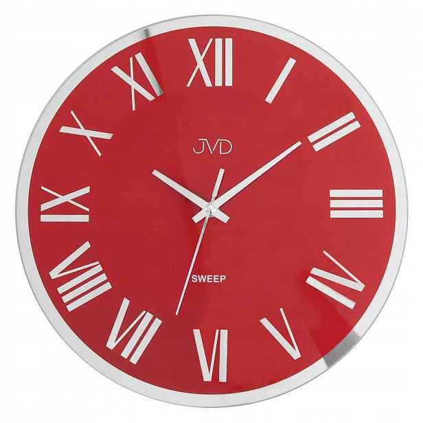 Tiché Skleněné Kulatý Nástěnné Hodiny Jvd NS22006.2