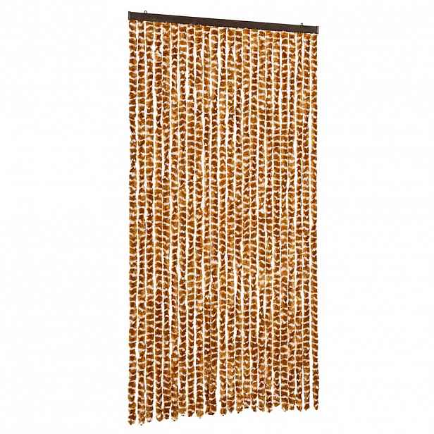 vidaXL Závěs proti hmyzu okrovo-bílý 100 x 220 cm Chenille