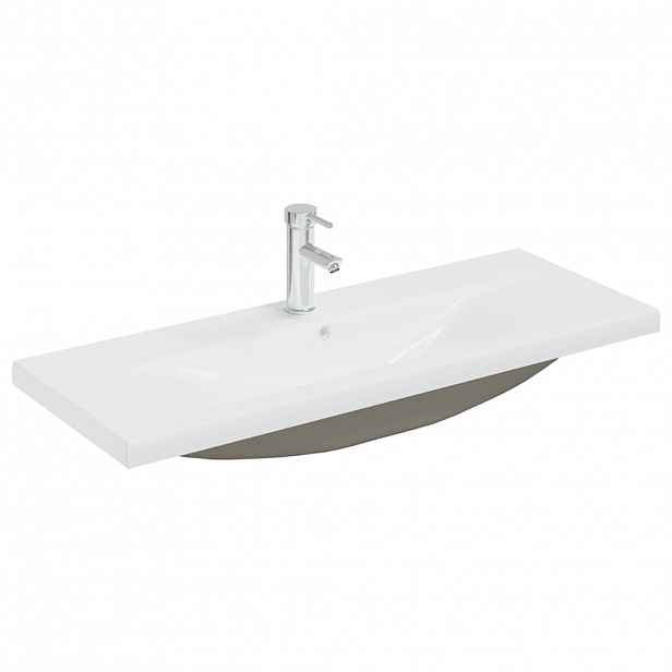 vidaXL Zápustné umyvadlo s baterií 101 x 39 x 18 cm keramické bílé
