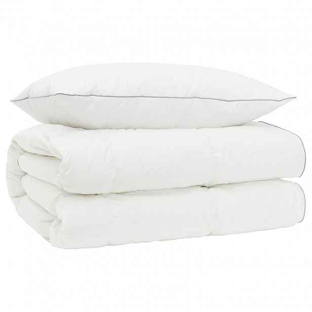 vidaXL Sada přikrývek s 90% husím peřím FULDA 2 ks 137 x 200 cm Bílá