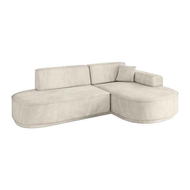 ALTDECOR ROHOVÁ SEDAČKA s otomanem, pravá MARI-L1-v3 243x171x83 Béžová Velur
