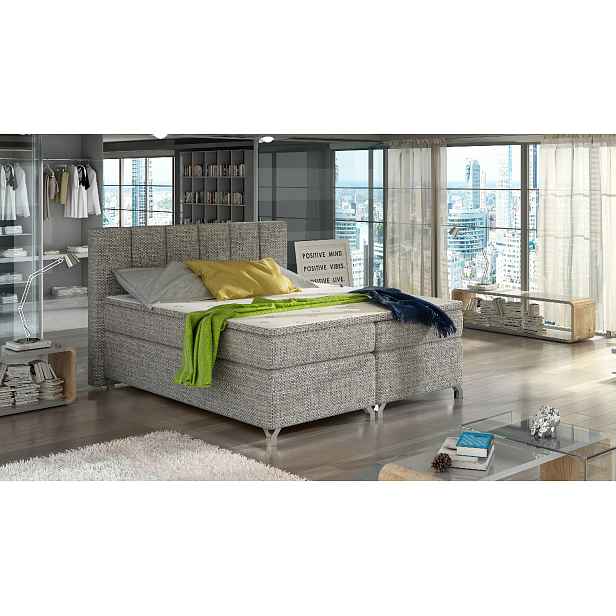 Boxspring Basilio Rozměr: 180 x 200 cm, látka: Berlin  01, Varianta: Bez LED osvětlení