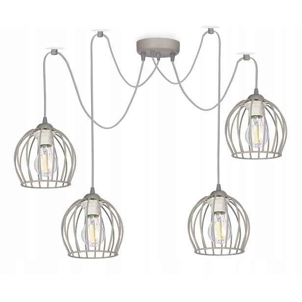 Lustr Závěsná stropní lampa Pajak Ovál 4 šedé stropní lampy do obývacího pokoje