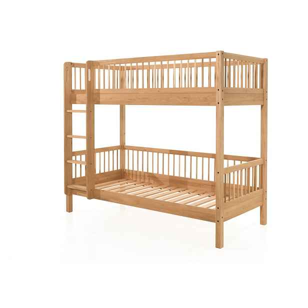 Patrová dětská postel z dubového dřeva v přírodní barvě 90x200 cm Forrest – Vipack