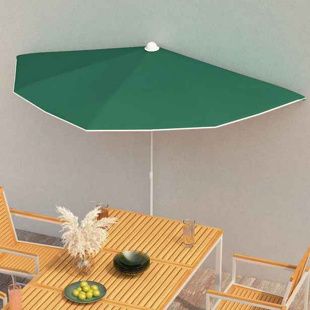 Půlkruhový slunečník 180x90cm Dekorhome Zelená