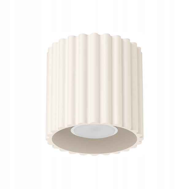 Sollux Stropní spot Rýhovaný Béžový tubus 10 cm 1xGU10 10W Aura