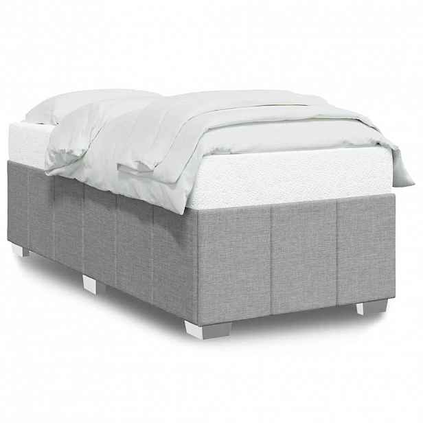 vidaXL Rám postele bez matrace světle šedá 100 x 200 cm textil