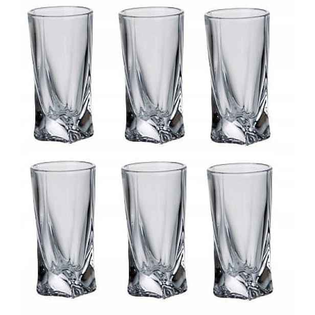 Bohemia Quadro Skleničky sada 6 ks sklenic na vodku a likér 6 x 50 ml