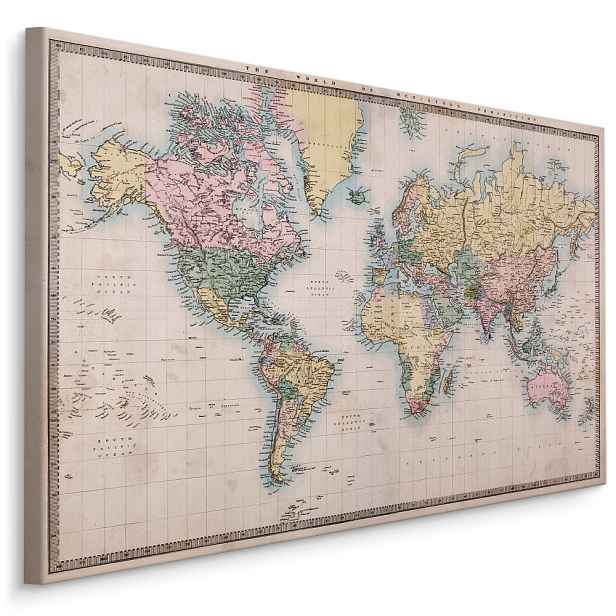 MyBestHome BOX Plátno Mapa Světa Ve Starém Stylu Varianta: 30x20