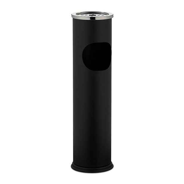 Relaxdays POPELNÍK Černý stojanový s odpadkovým košem 56 cm
