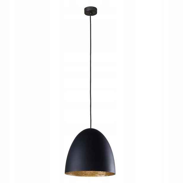 Černá závěsná lampa Egg M s dekorativním akcentem nad stůl Nowodvorski