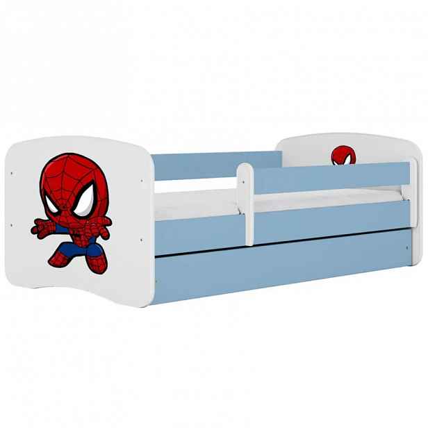 Dětská postel Babydreams+SZ+M modrá 70x140 Malý superhrdina