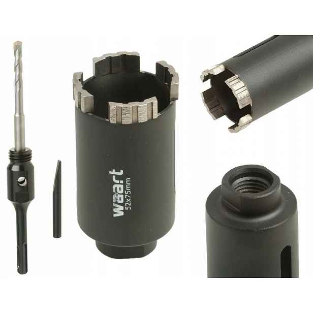 Korunkový Vrták Na Betonu Diamantová Turbo 52 mm Fréza Korunka Adaptér Sds