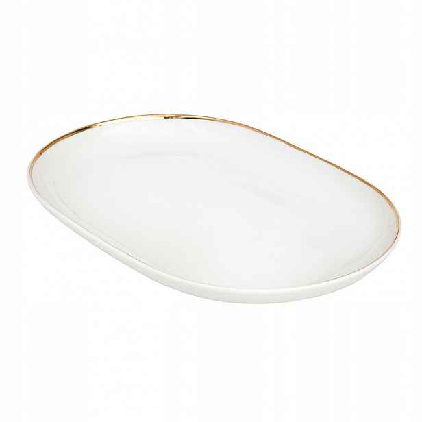 Oválná porcelánová mísa MariaPaula Moderna Gold 33 cm s pozlaceným okrajem