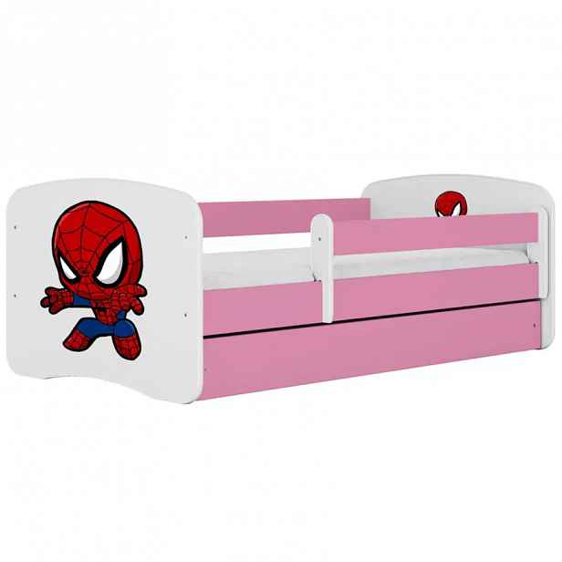 Dětská postel Babydreams+SZ+M růžová 70x140 Malý superhrdina