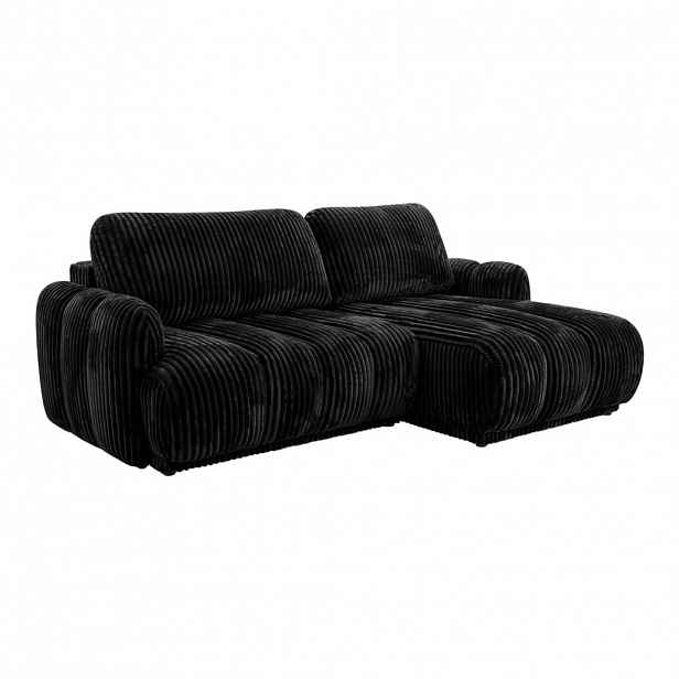 Fedve ROHOVÁ SOFA CAMILO s funkcí spaní, Černá