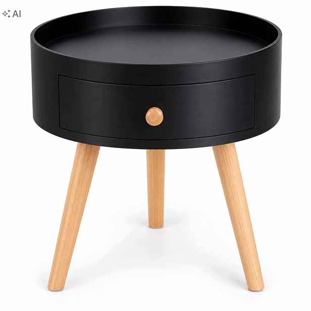 Konferenční stolek Smukee Home Scandi Černý s úložným prostorem 38 x 44 cm