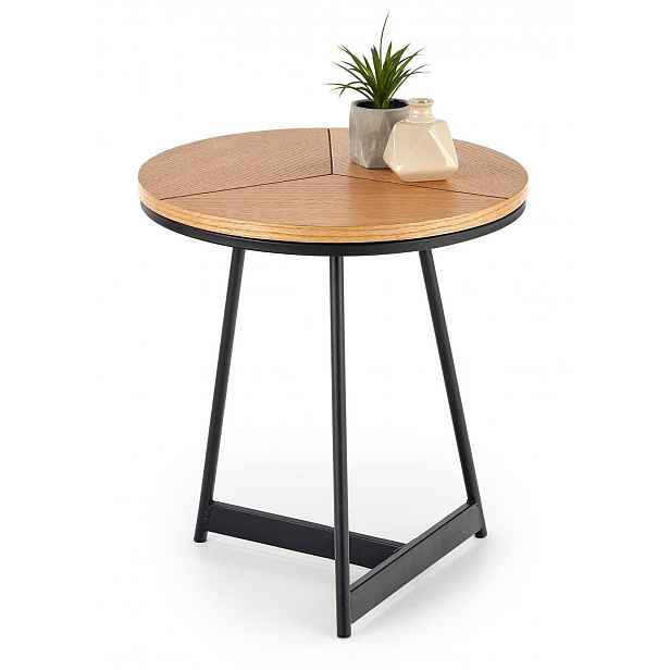 Kulatý konferenční stolek Karida přírodní dub 45 cm