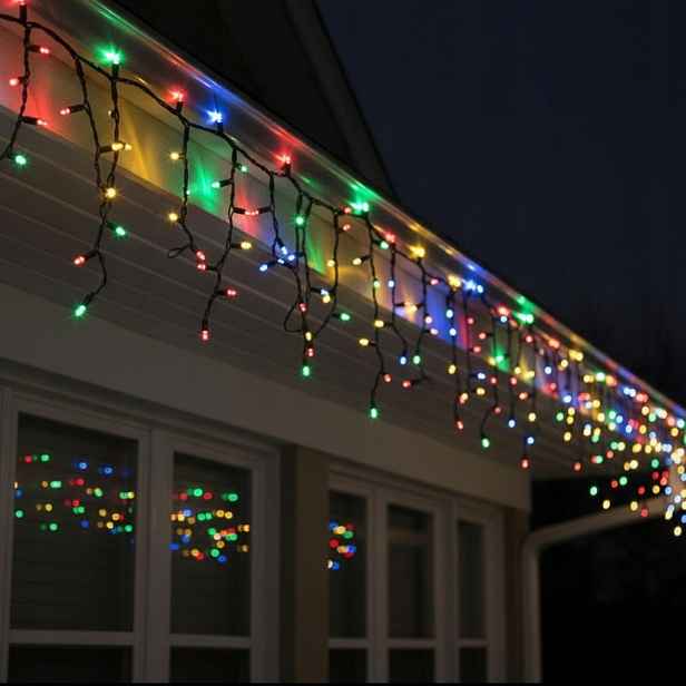 Sople 300 Led Závěs Venkovní Osvětlení Barevné 14 m Silné barevné diody