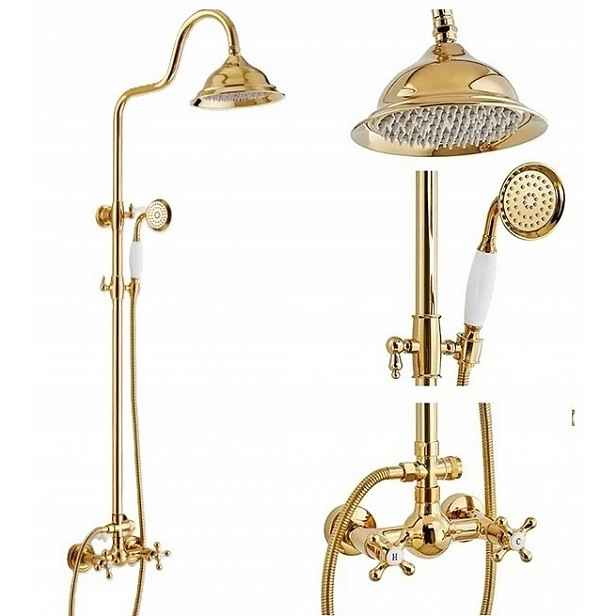 Koupelnová baterie zlatá sprchová Old Retro Gold
