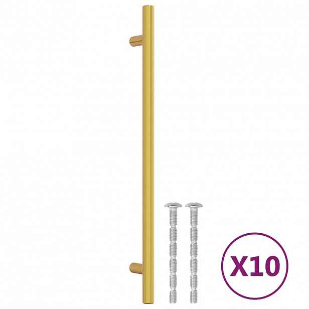 vidaXL Nábytkové úchytky 10 ks zlaté 224 mm nerezová ocel