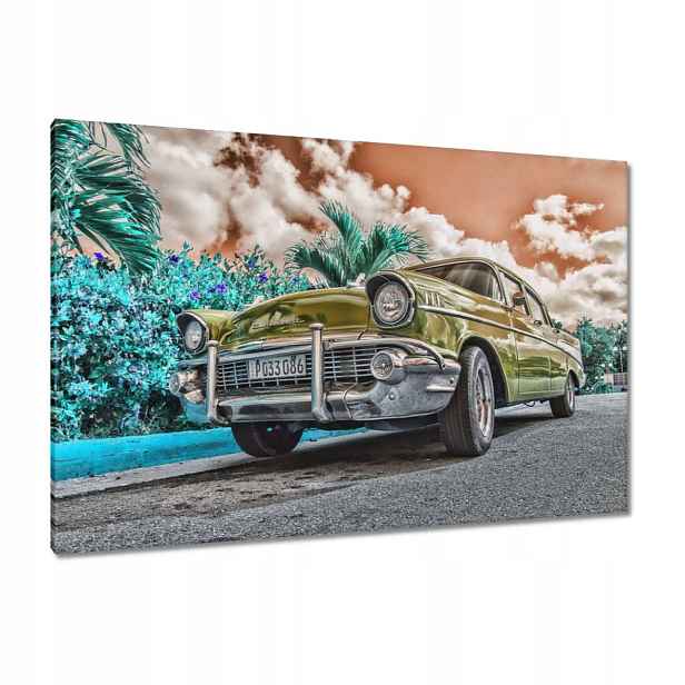 Obrazy 120x80 Žlutý historický automobil
