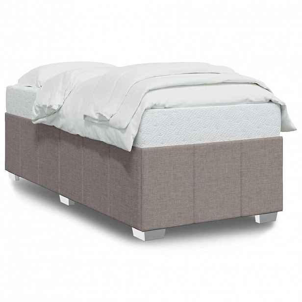 vidaXL Rám postele bez matrace taupe 100 x 200 cm textil