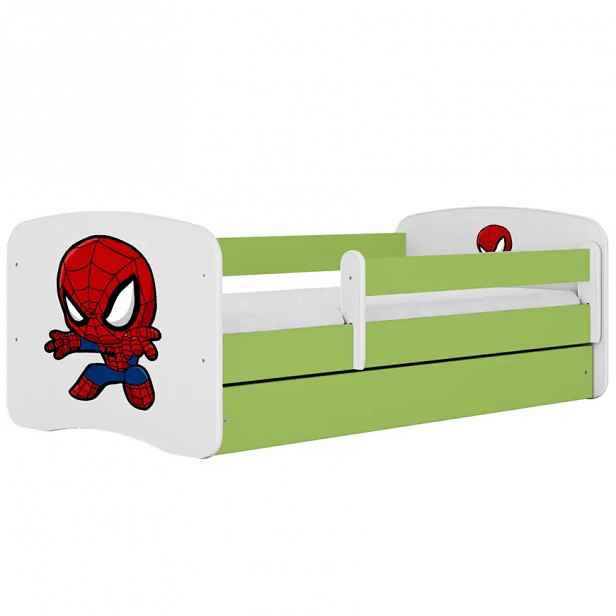 Dětská postel Babydreams+SZ+M zelená 70x140 Malý superhrdina
