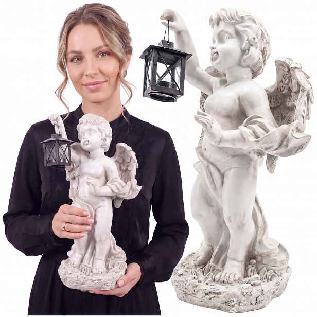 Anděl Bílý Figurka Mrazuvzdorná Velká Hrobka Hřbitov Památník Dekorace 49 Cm