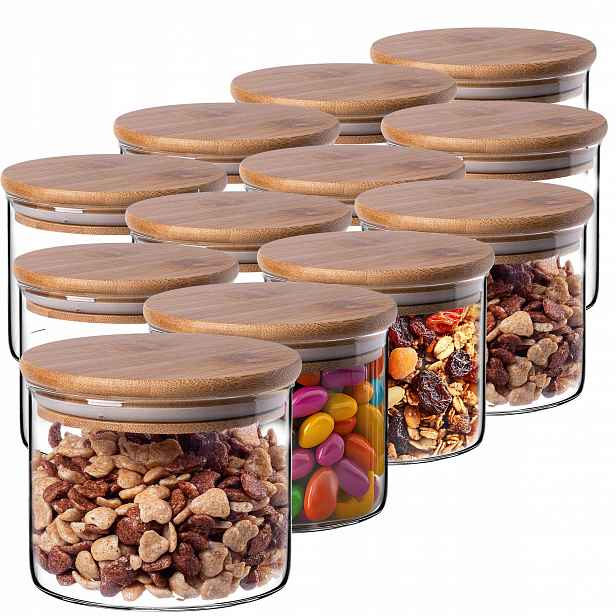 Kuchyňské Skleněné Nádoby Na Potraviny S Víkem Sklenice 550 ml 12 ks
