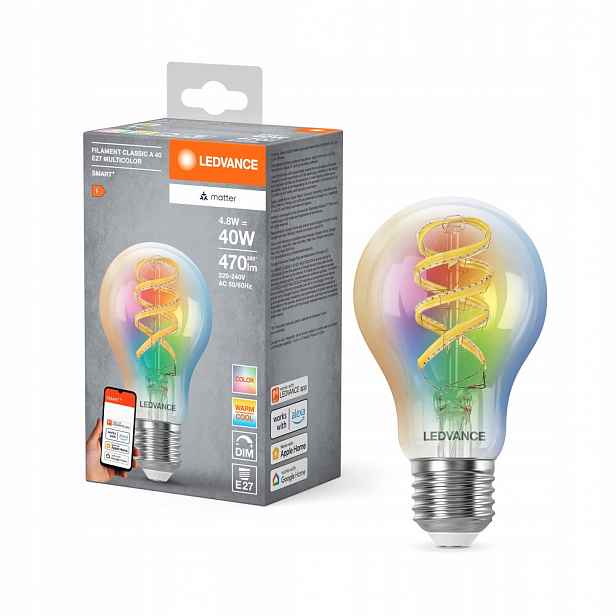 Led žárovka E27 4.8W 40W 470lm Rgbw Cct Stmívatelná Smart+ WiFi Filament