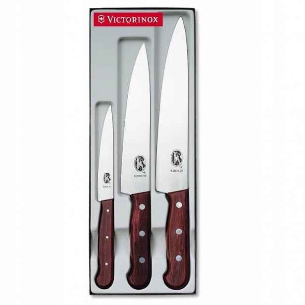 Sada kuchyňských nožů Victorinox Rosewood 12-19-22 cm, dřevo