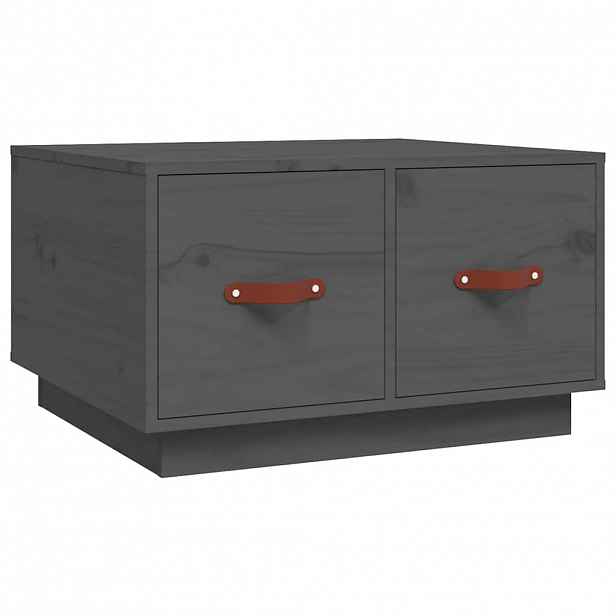 vidaXL Konferenční stolek šedý 60 x 53 x 35 cm masivní borové dřevo