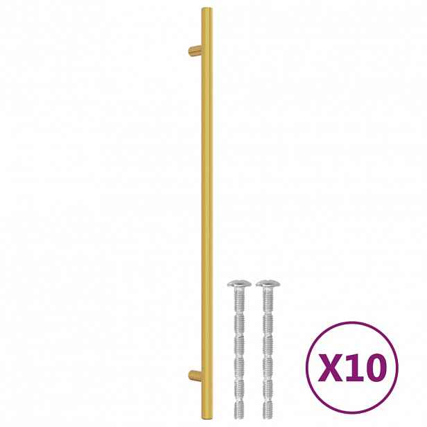 vidaXL Nábytkové úchytky 10 ks zlaté 320 mm nerezová ocel