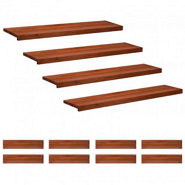 vidaXL Schodišťové nášlapy 12 ks 110 x 25 x 2 cm Hnědá