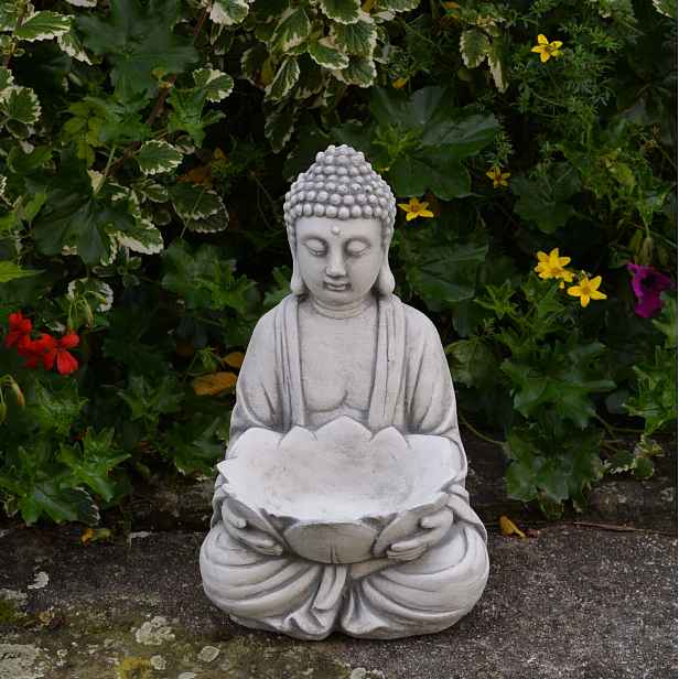 Figurka Buddha lotos, figurka buddhy mnicha, buddhistická dekorace z betonu, zahrada