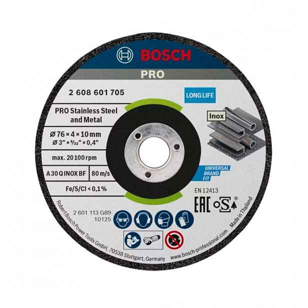 Bosch - Sada brusných kotoučů na nerezovou ocel 76x10 mm, 2 ks 2608601705