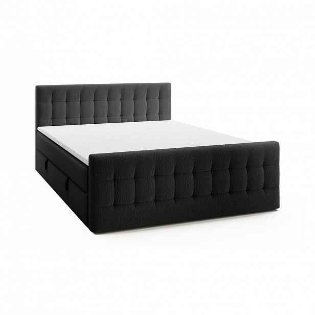 Fedve BOXSPRINGOVÁ POSTEL YAZO ROYAL 160x200 cm, Černá