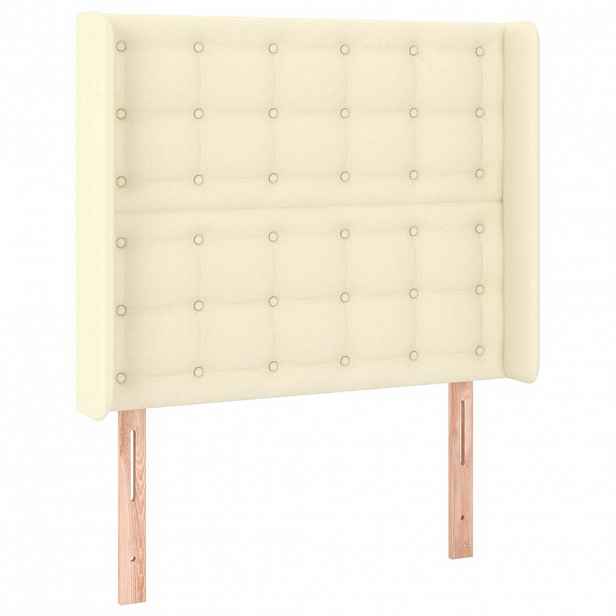 vidaXL Čelo postele typu ušák krémové 93x16x118/128 cm umělá kůže