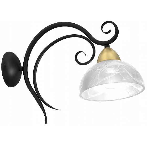 Nástěnná lampa Aurora Černá Zlatá Skleněná elegantní černo-zlatá nástěnná lampa do obývacího pokoje