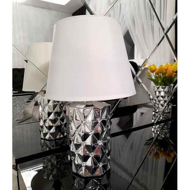noční lampa stříbrná dekorativní stolní lampa do obývacího pokoje, ložnice, glamour