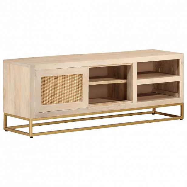 vidaXL TV skříňka 110 x 30 x 40 cm masivní mangovníkové dřevo a železo