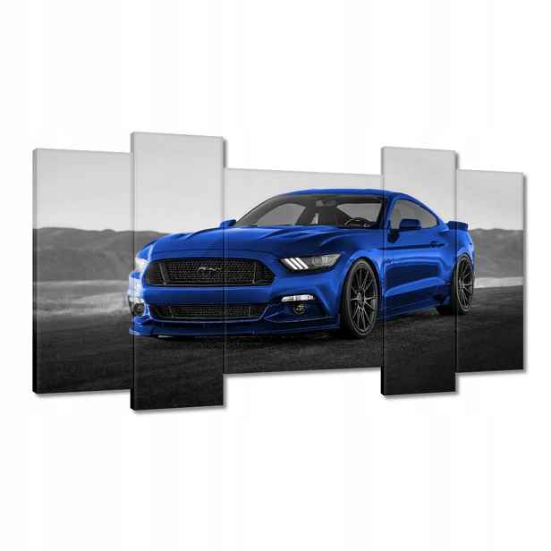 Obrazy 120x65 Modrý Ford Mustang